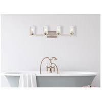 4 Lights Bath Sconce in Stain Nickel with Clear Shade L64887