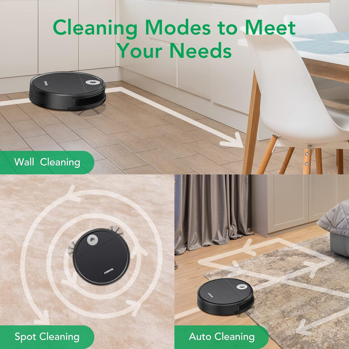Robot Vacuum Cleaner, 1700pa Suction, 170min Runtime T1512