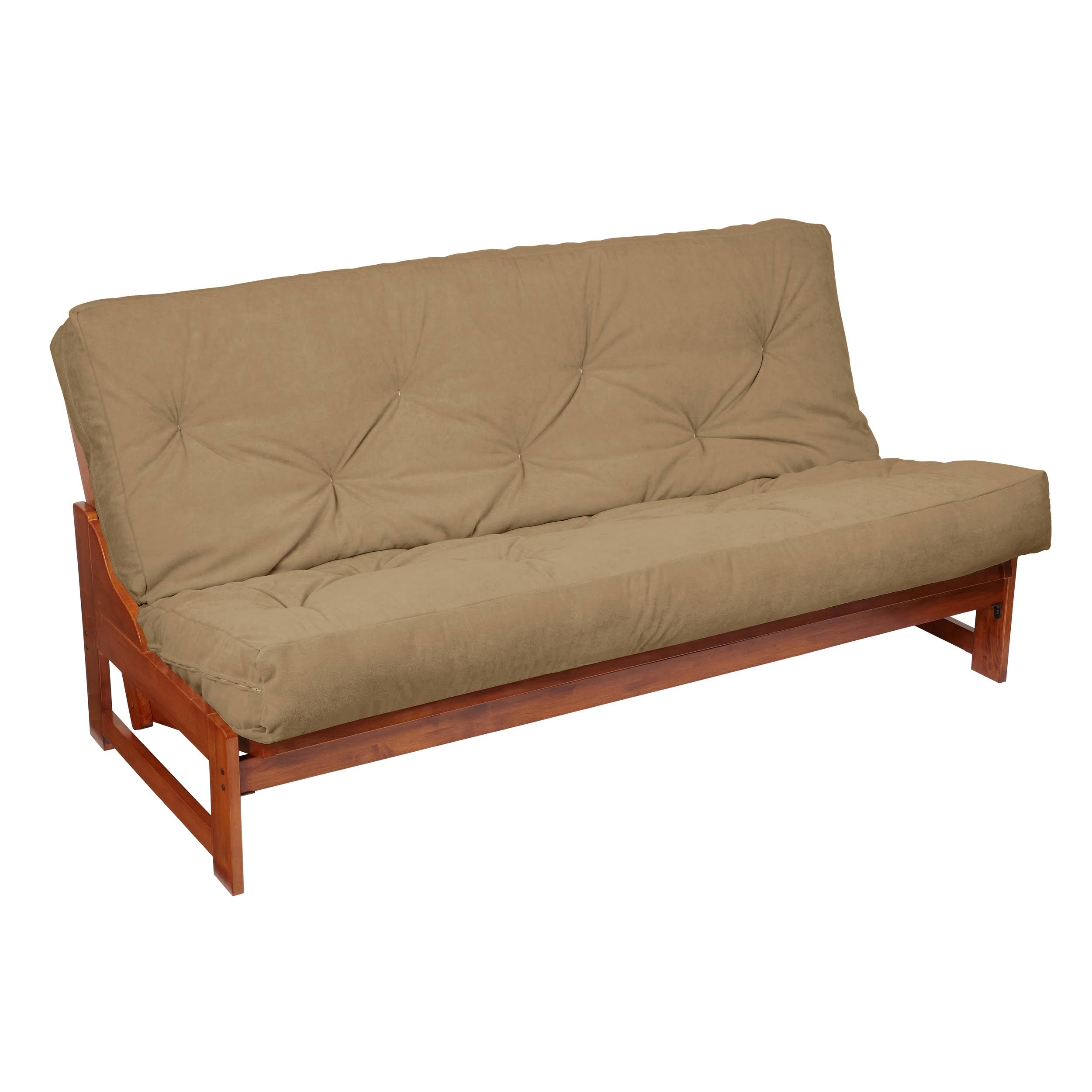 Khaki Suede Gel Memory Foam Futon Mattress Y936