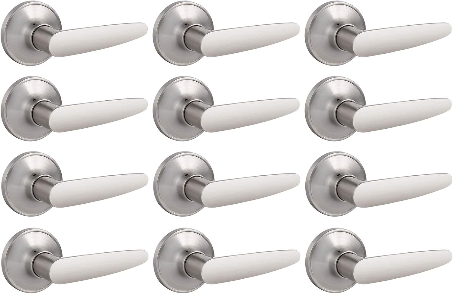 Satin Nickel Passage Handleset Lever Handle, 3 Pack G9249