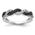 14kt White Gold Black White Diamond Twist Ring A57844