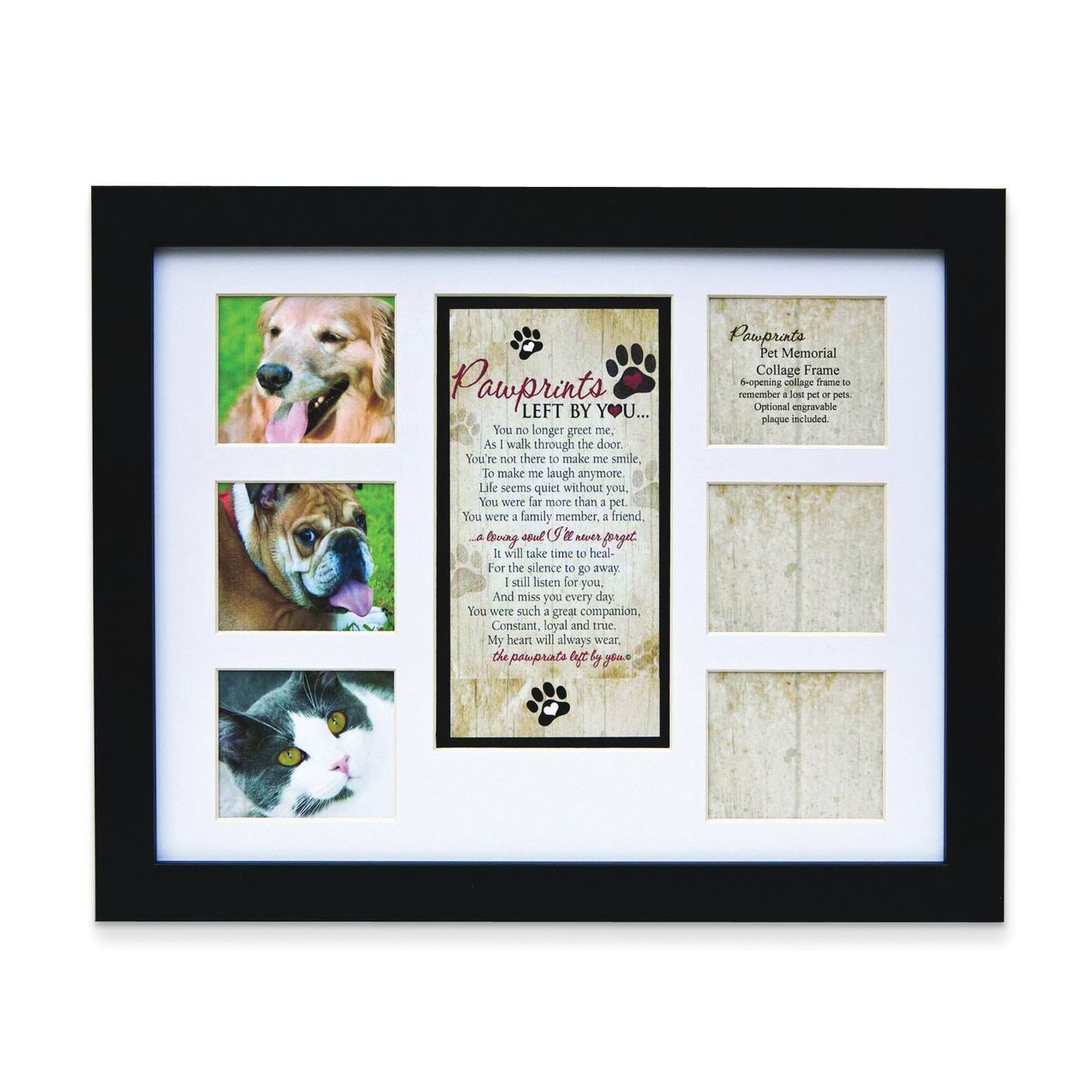 Pet Memorial Collage Frame with Sympathy Pawprints E739