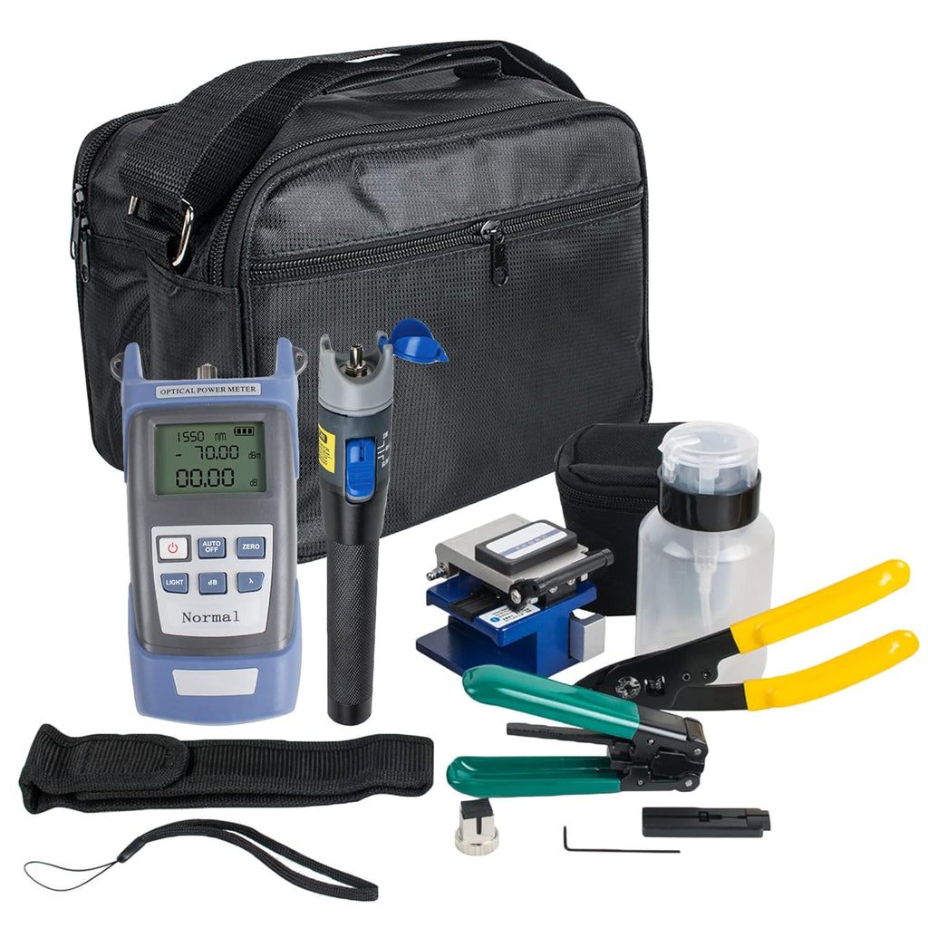 Fiber Optic FTTH Tool Kit with Fiber Cleaver & Optical Power Meter & Visual Fault Locator Z89064
