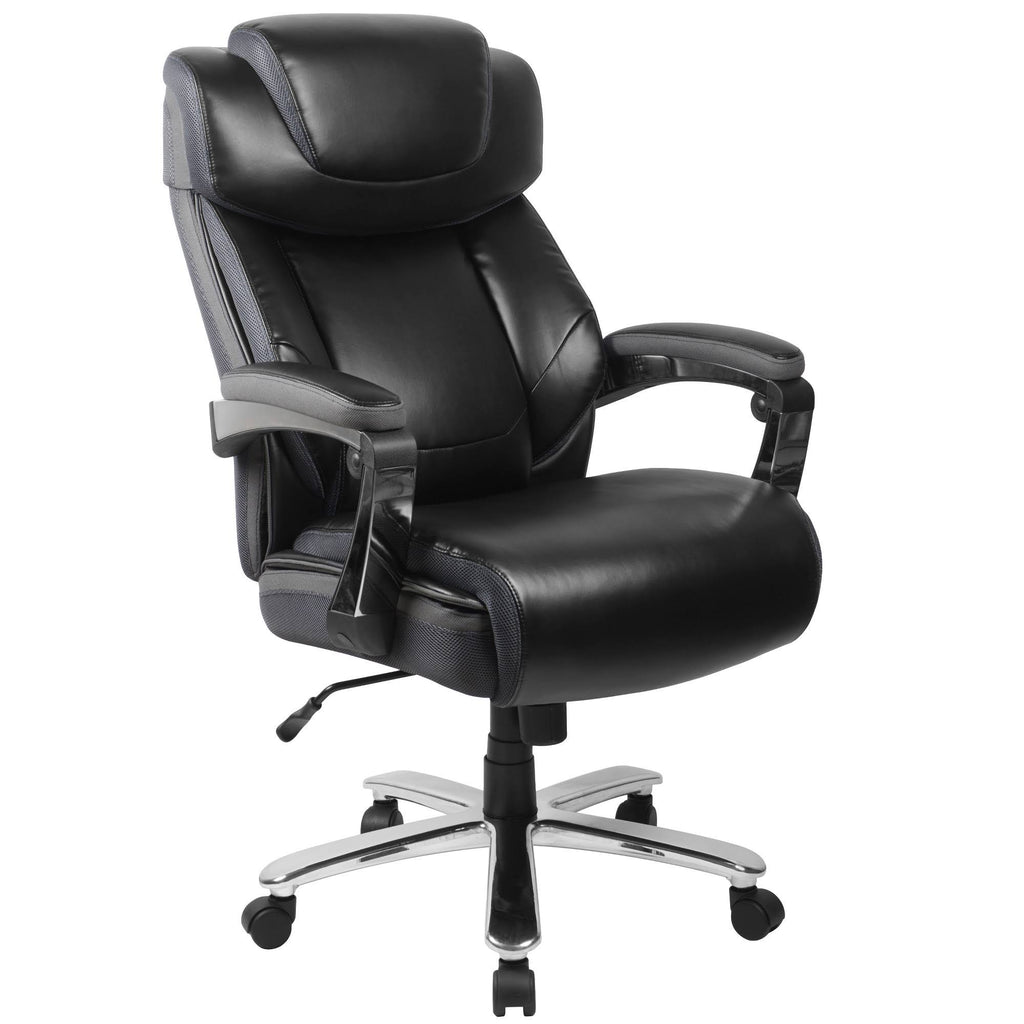 Black LeatherSoft Ergonomic Office Chair with Adjustable Headrest C2999