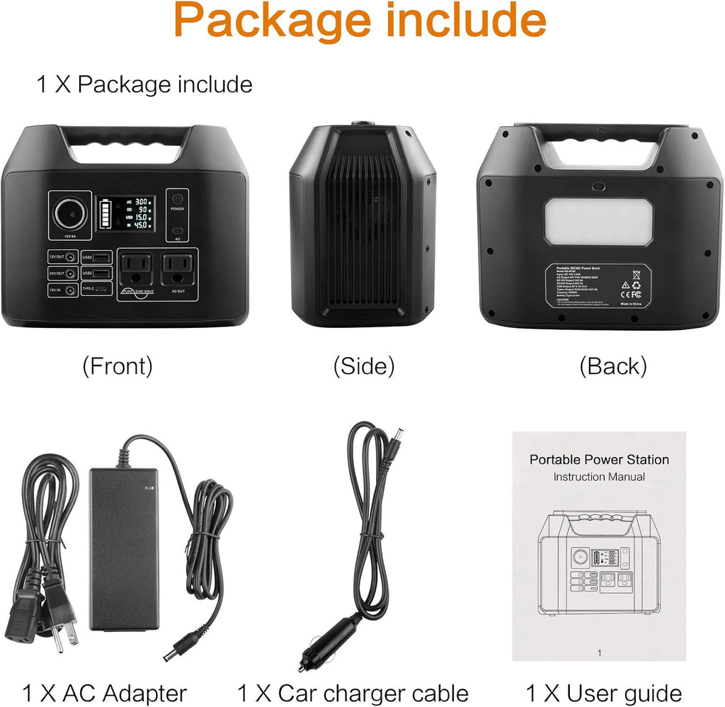 300W Portable Power Station 298Wh Lithium Battery with 8 Outputs P85671