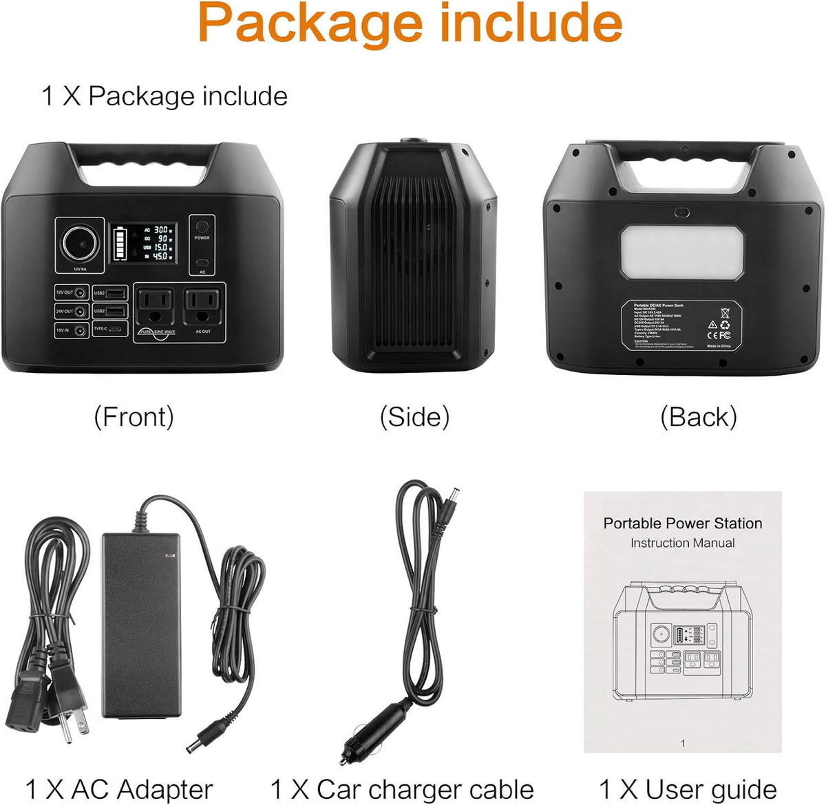300W Portable Power Station 298Wh Lithium Battery with 8 Outputs P85671