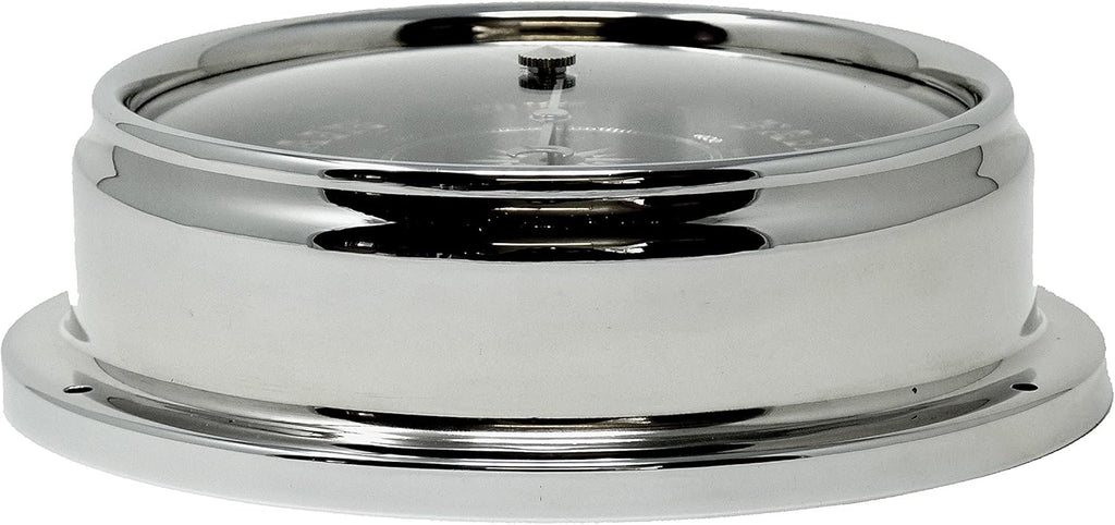 Chrome Barometer with Jet Black Dial, Heavy Brass Case V45235