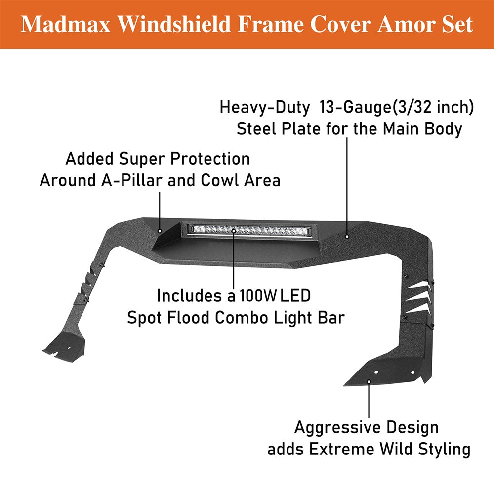 Black Windshield Visor Frame Cover H9541