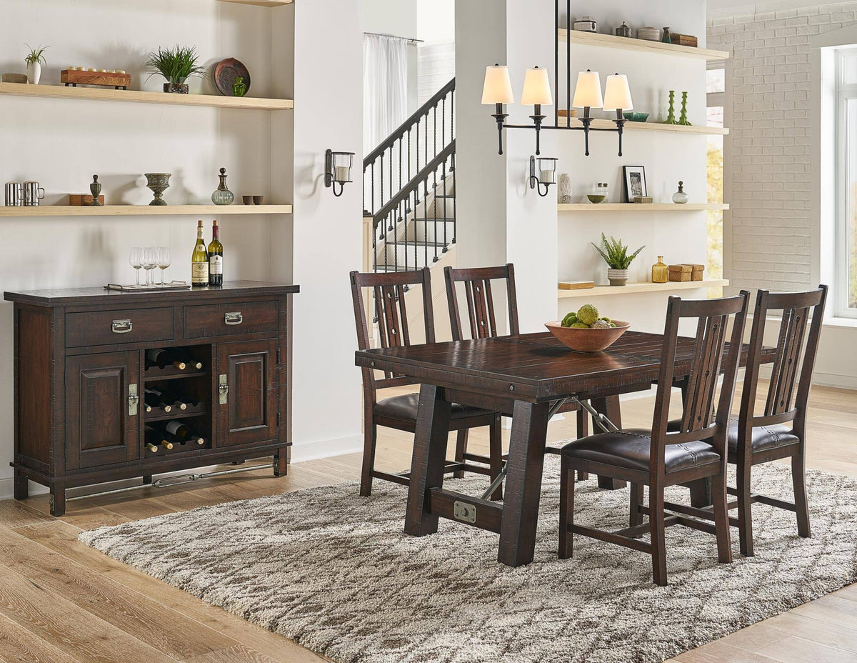 Rustic Mahogany Trestle Table Y638706