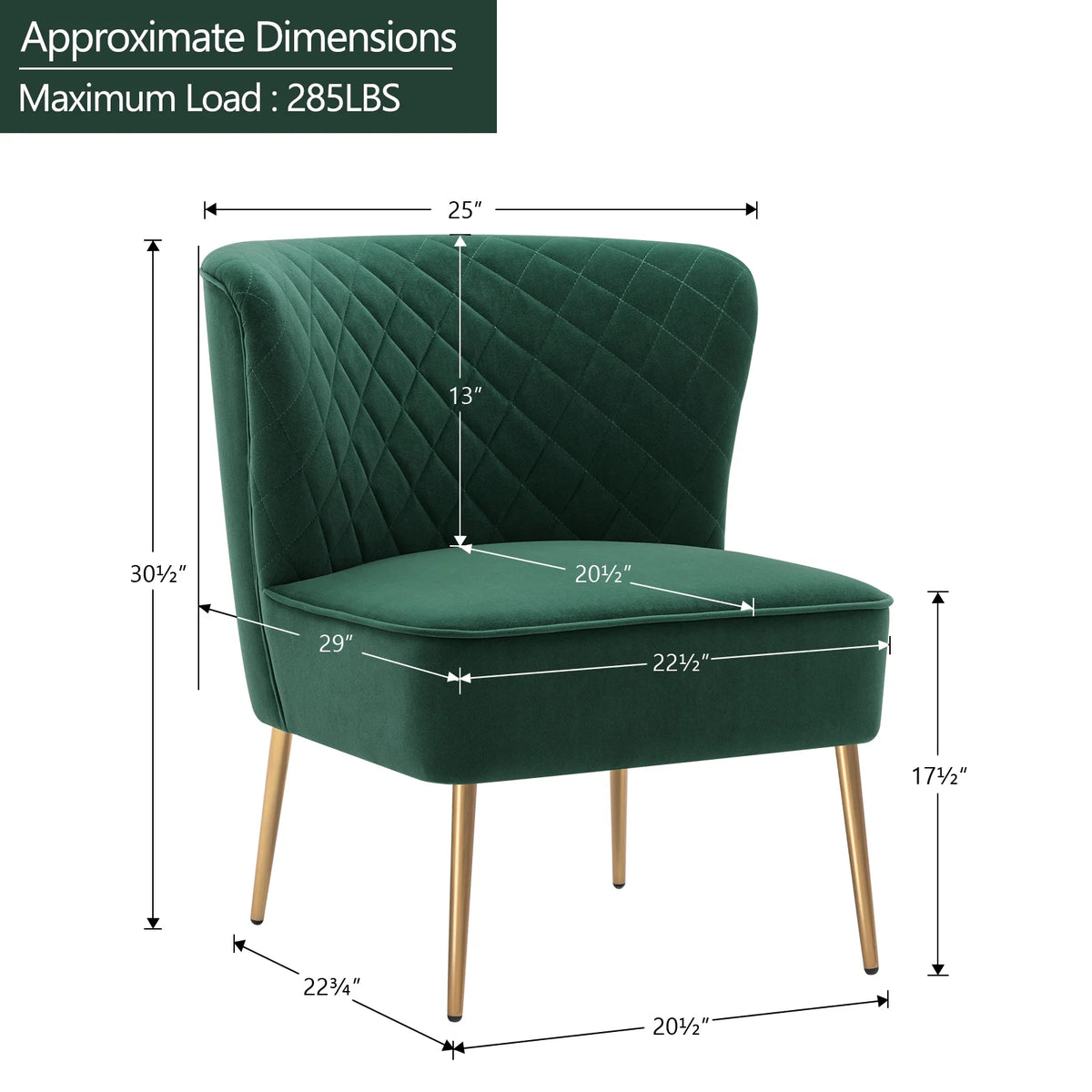 Dark Green Velvet Accent Chair B20497