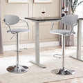 Grey Fabric Metal Swivel Bar Stools Set of 2 X738