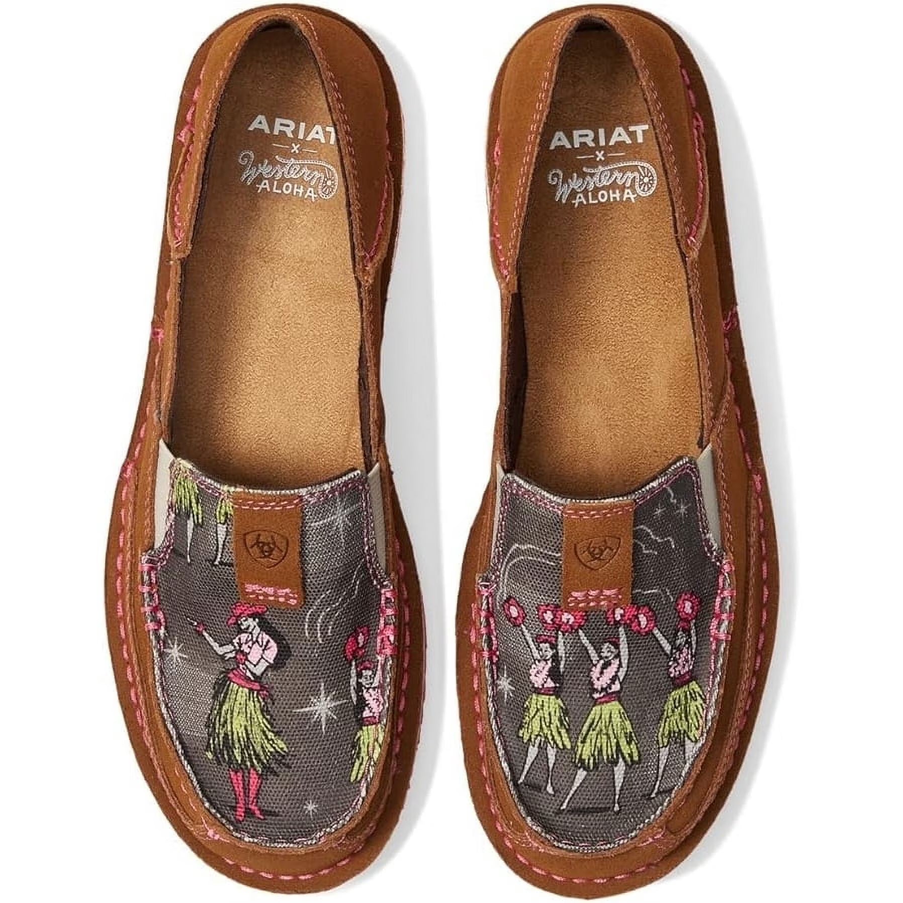 Women's Cruiser Western Aloha Boat Shoe, Nutty Bean/Hula Print, 10 10 NUTTY BEAN H593