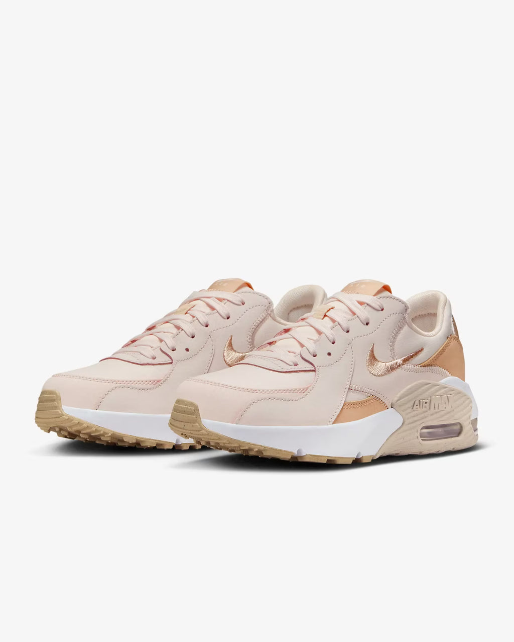 Soft Pink White Leather Running Shoes B655133
