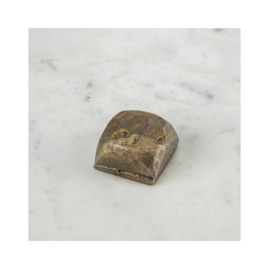 White Marble and Antique Gold Accent Table L1991