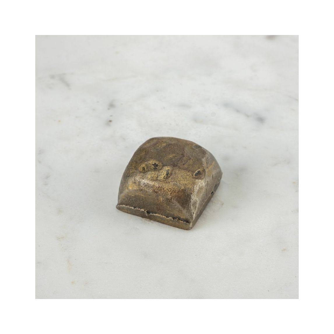 White Marble and Antique Gold Accent Table L1991