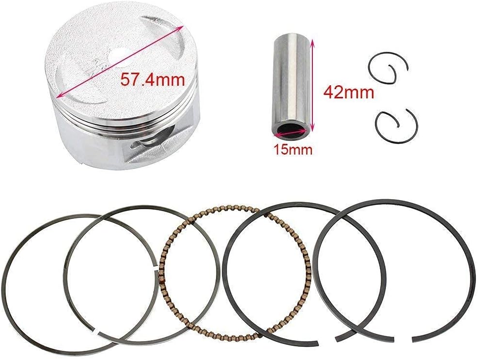 57.4mm Bore 150cc GY6 Engine Rebuild Kit Cylinder Head Pack of 2 O544