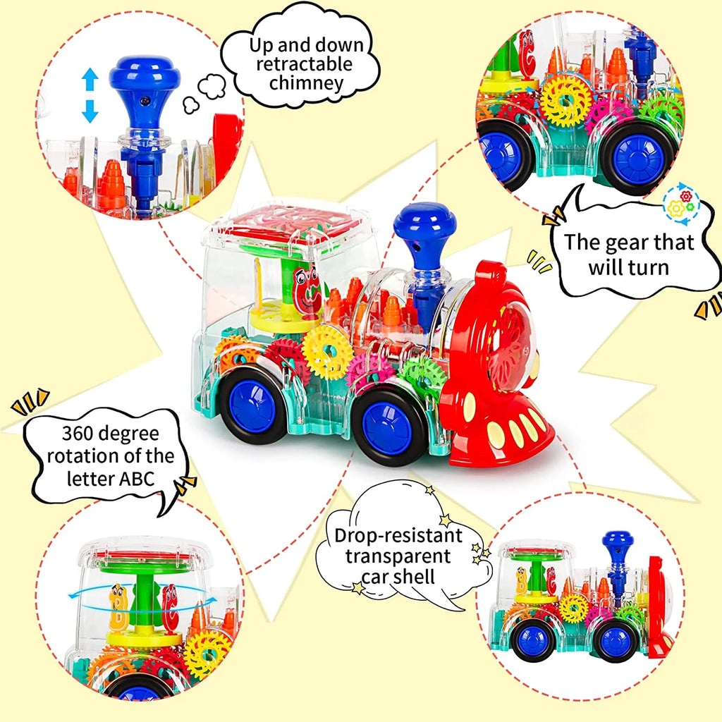Battery-Powered Baby Train Toy with Light and Music F2588