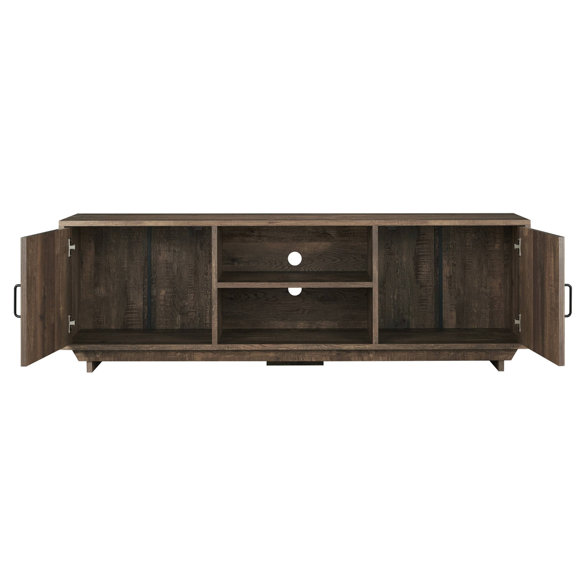 Rustic Reclaimed Oak Brown 63-inch TV Stand with Storage A316257