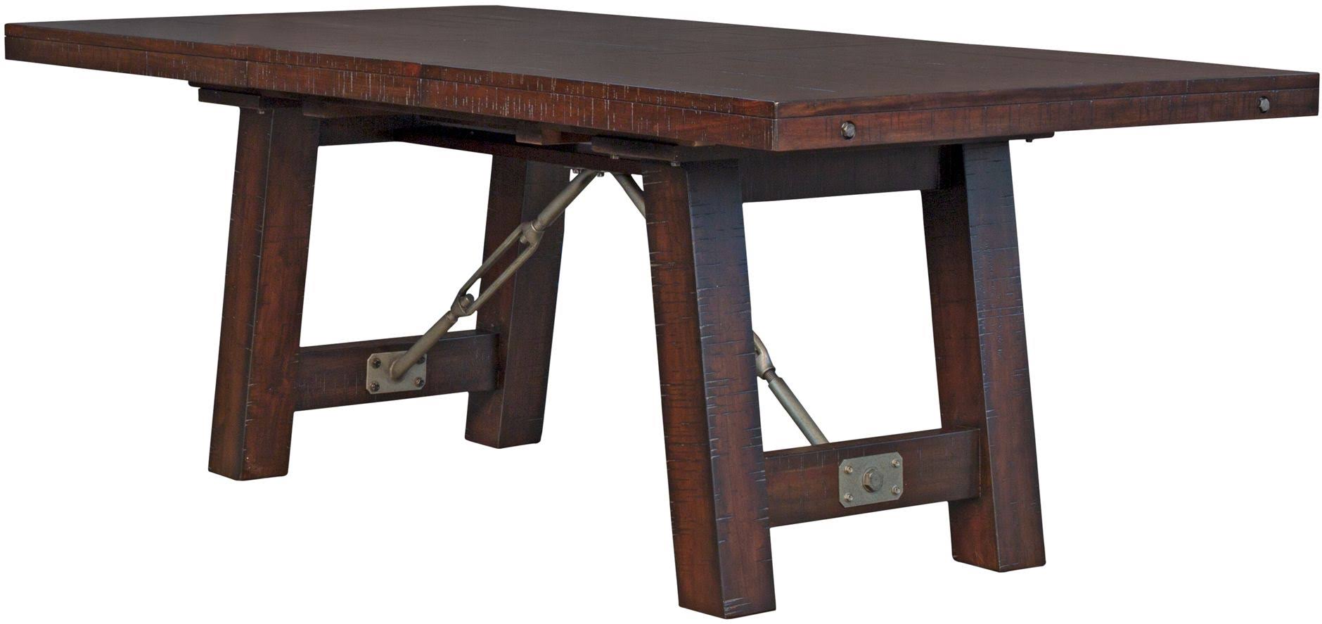 Rustic Mahogany Trestle Table Y638706