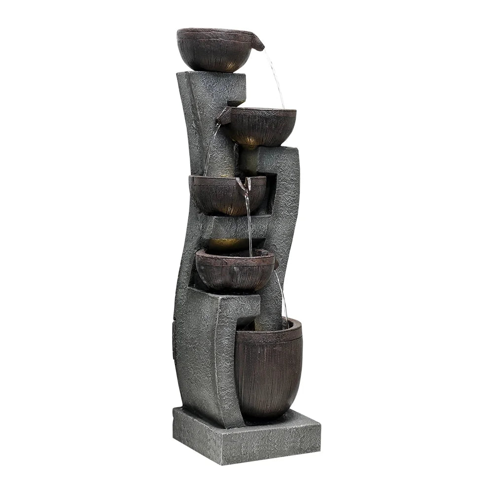 43.7-inch H Outdoor Garden Water Fountain with LED Lights H1258