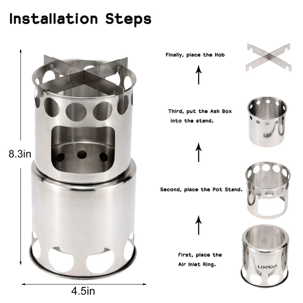 Outdoor Cooking Utensils Set with Camping Stove Lightweight Aluminum Pot and Stainless Steel Cutlery Y27016
