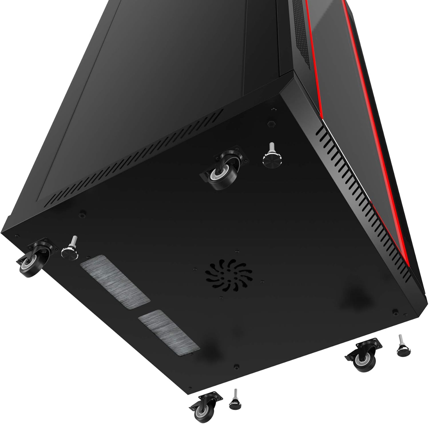 27 U Locking Wall Mount Server Rack Enclosure with Casters and Shelf F647370