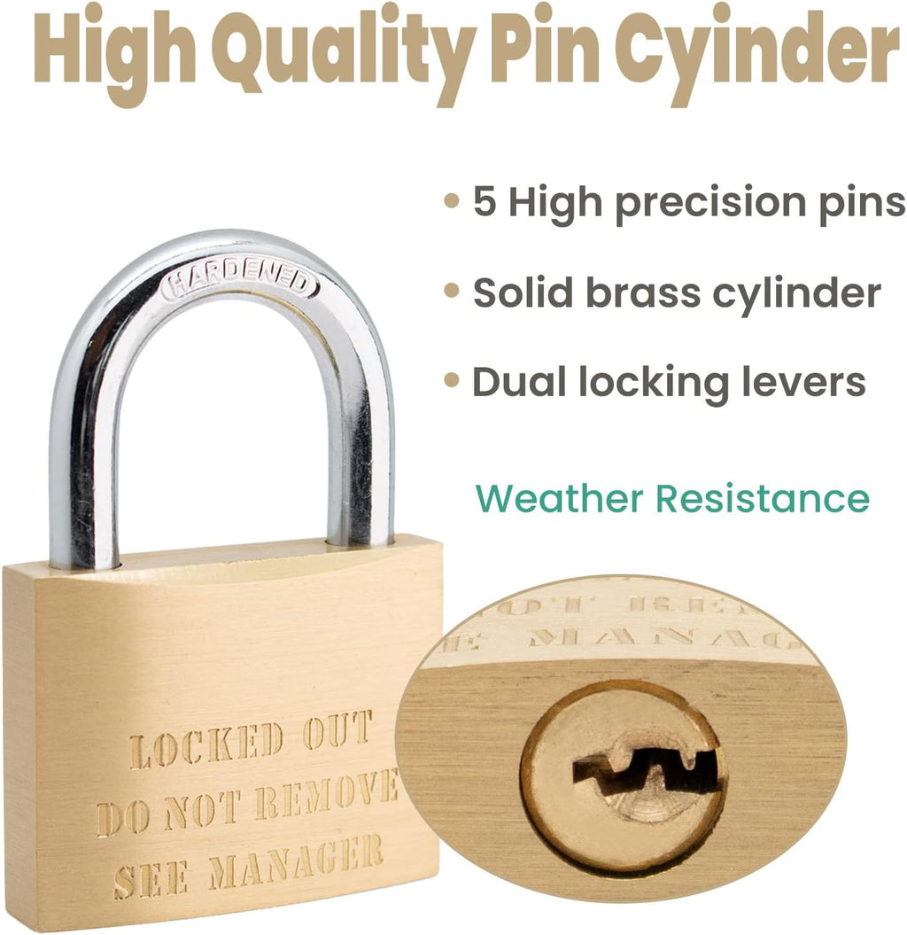 Solid Brass Padlock 50mm Keyed Alike Pack of 2 L676347