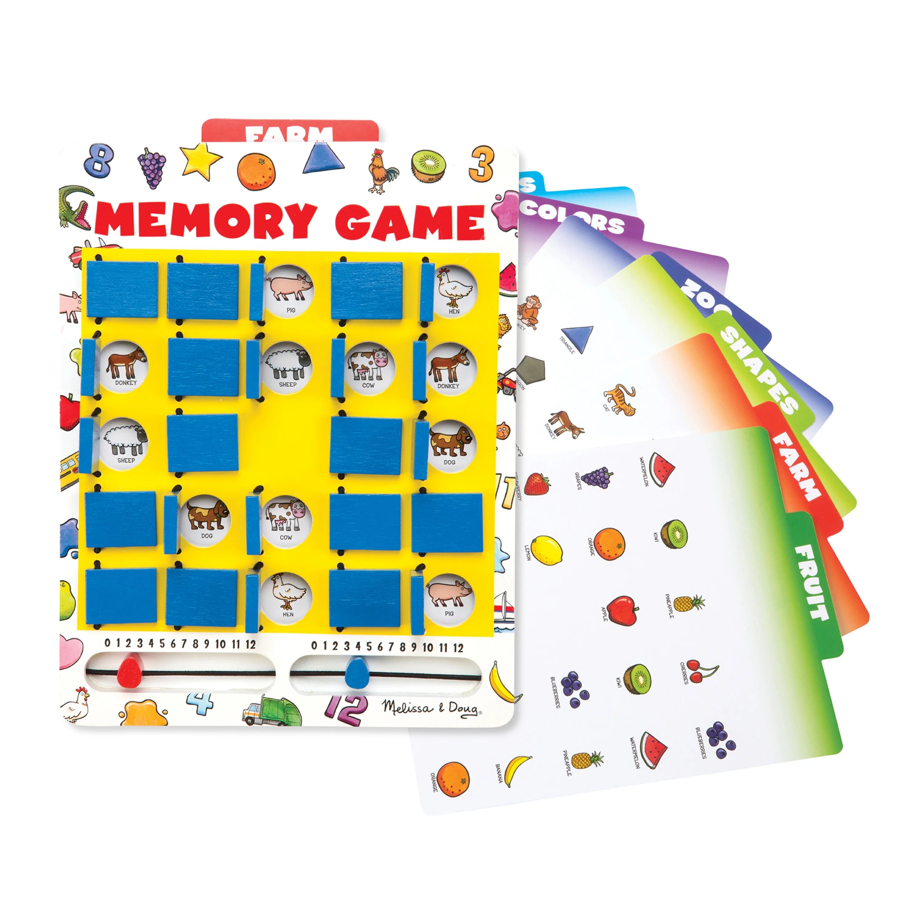 Wooden Travel Memory Game with 7 Double-Sided Cards V81736