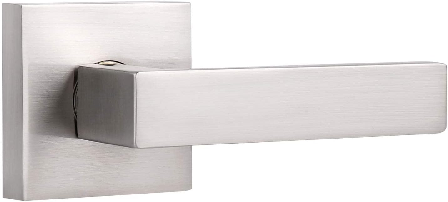 7 Pack Satin Nickel Square Reversible Passage Door Lever V409314