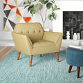 Pale Green Tufted Polyester Armchair B4028