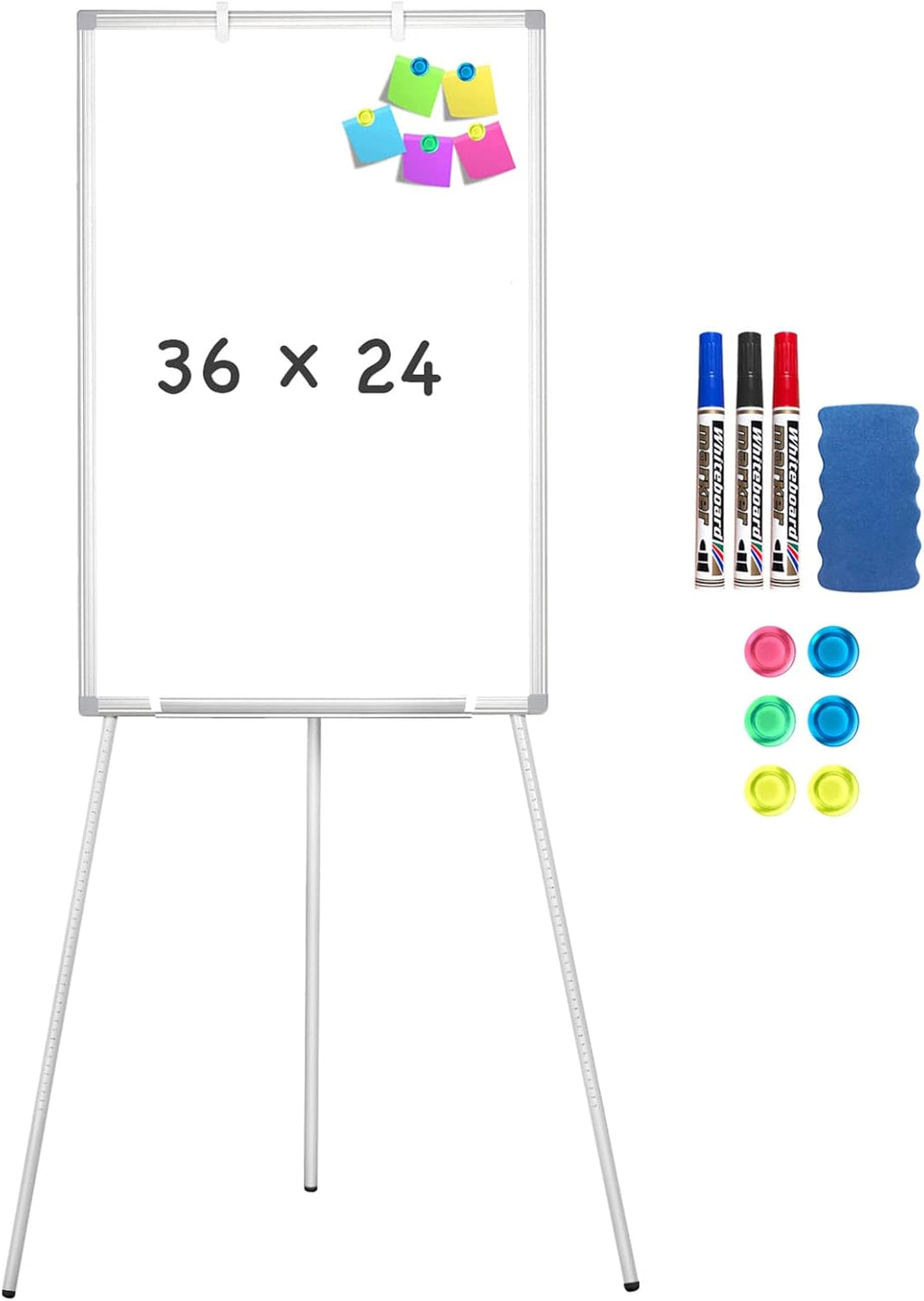 Magnetic Portable Dry Erase Easel Board 36 x 24 Tripod Height Adjustable Flipchart Easel Stand White Board Pack of 2 Y323386