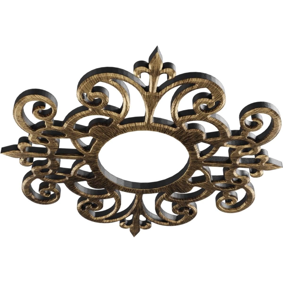 38x22OD x 12 3/8x22ID x 1x22P Dijon PVC Pierced Ceiling Medallion N85016