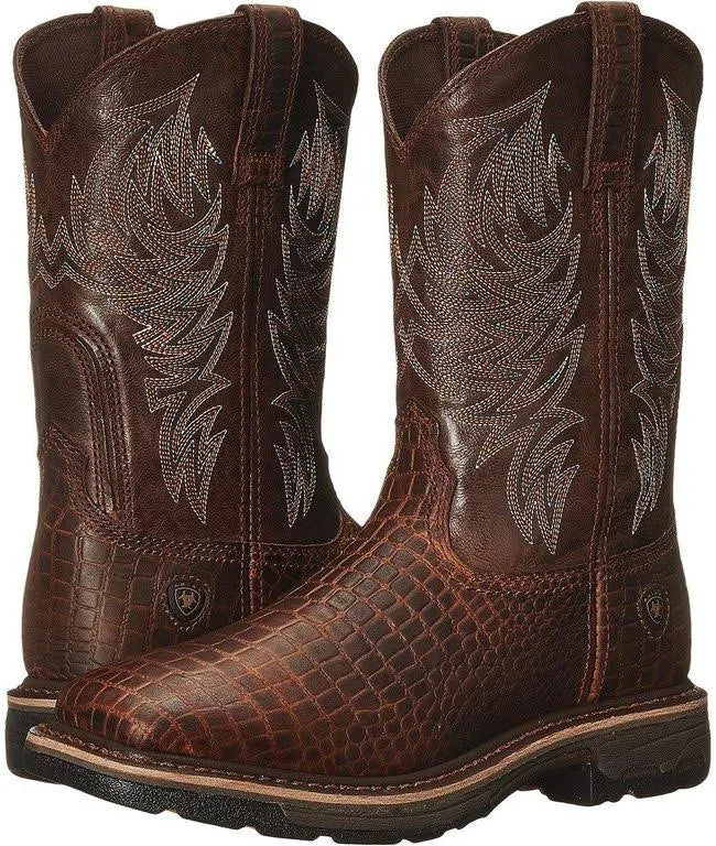 Brown Wide Work Boots W34001