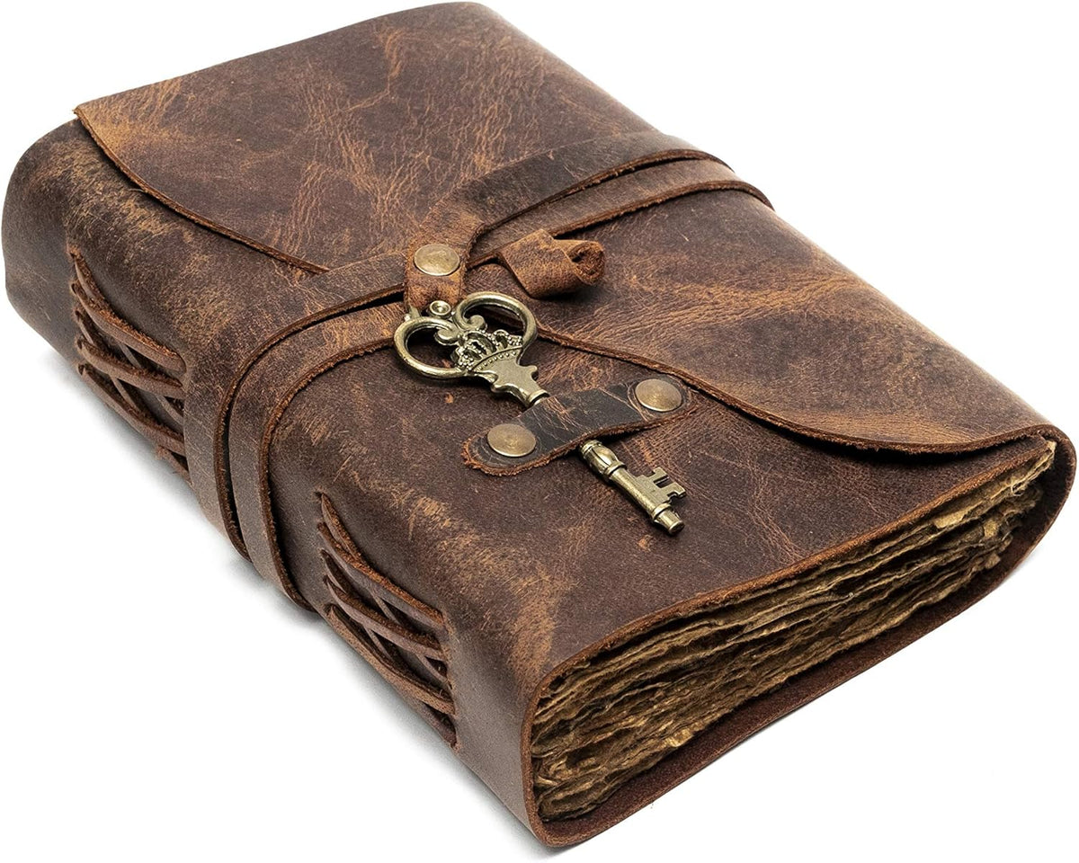 Vintage Brown Leather Bound Journal, 11.5"x8.25", Pack of 2 F7837