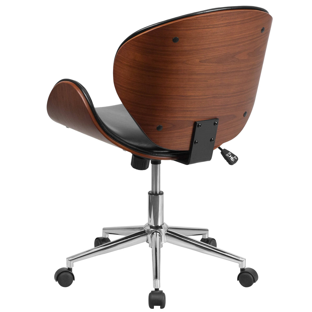 Black Leather Mid-Back Office Chair J324488