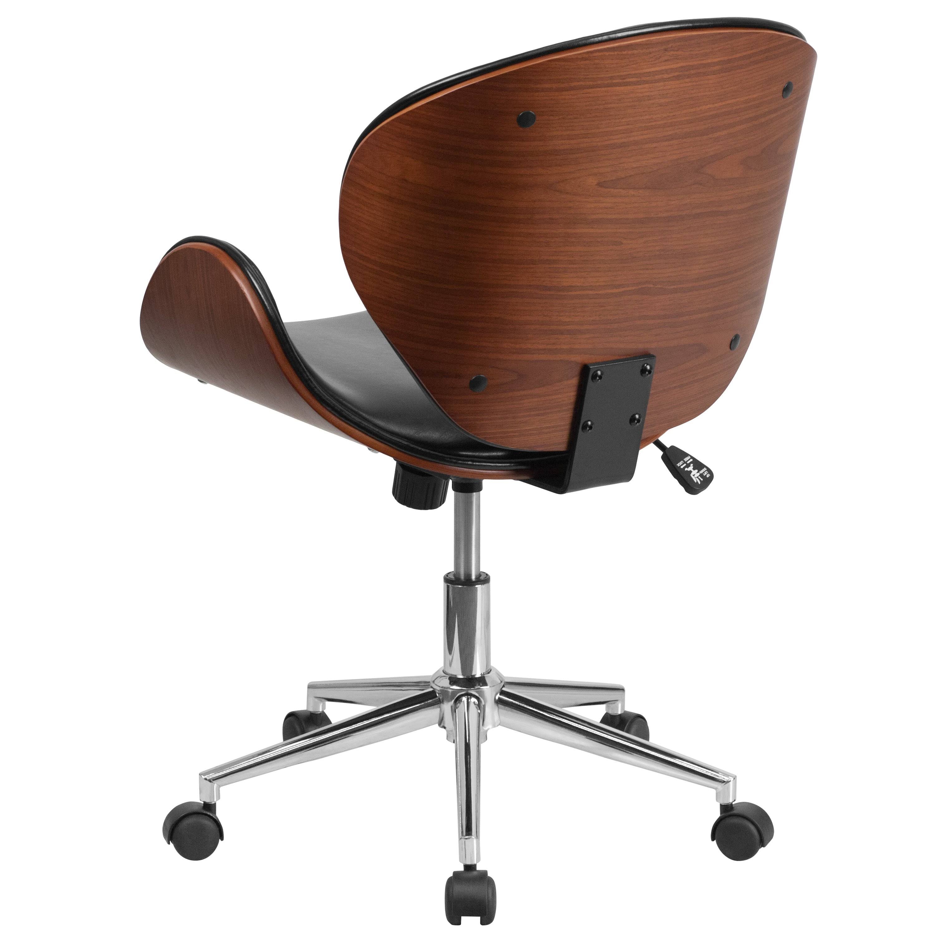Black Leather Mid-Back Office Chair J324488
