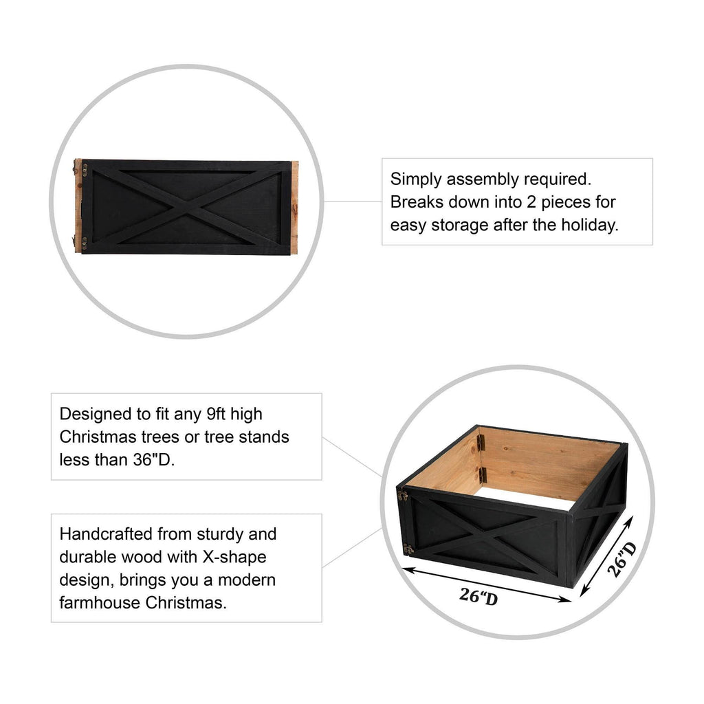 Brown Wooden Christmas Tree Collar C925