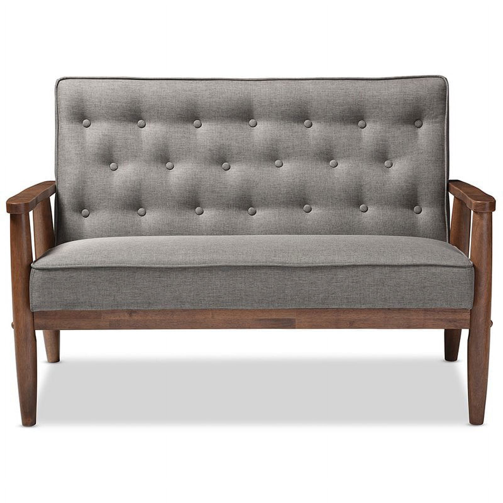 Gray Tufted Sofa Set with Loveseat B1169