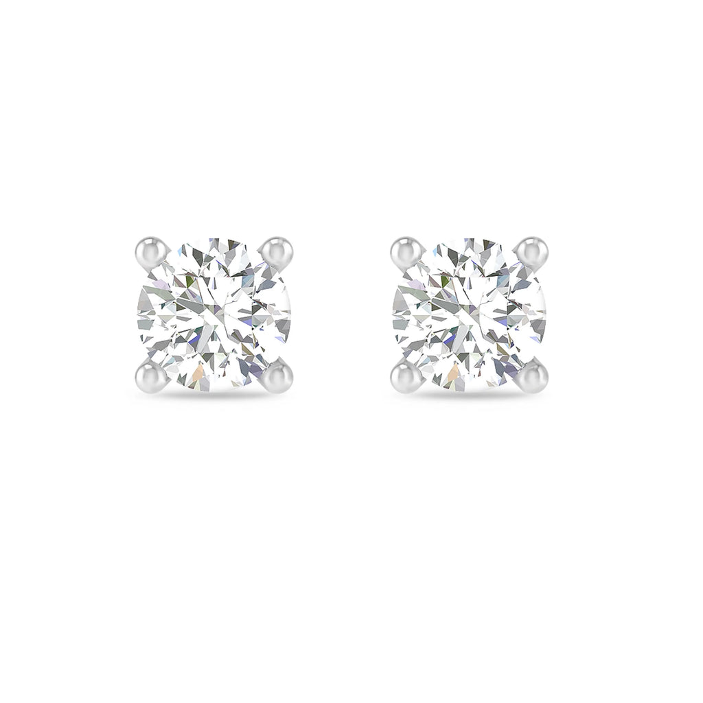 14kt White Gold Lab Grown Diamond Solitaire Stud Earrings D360854
