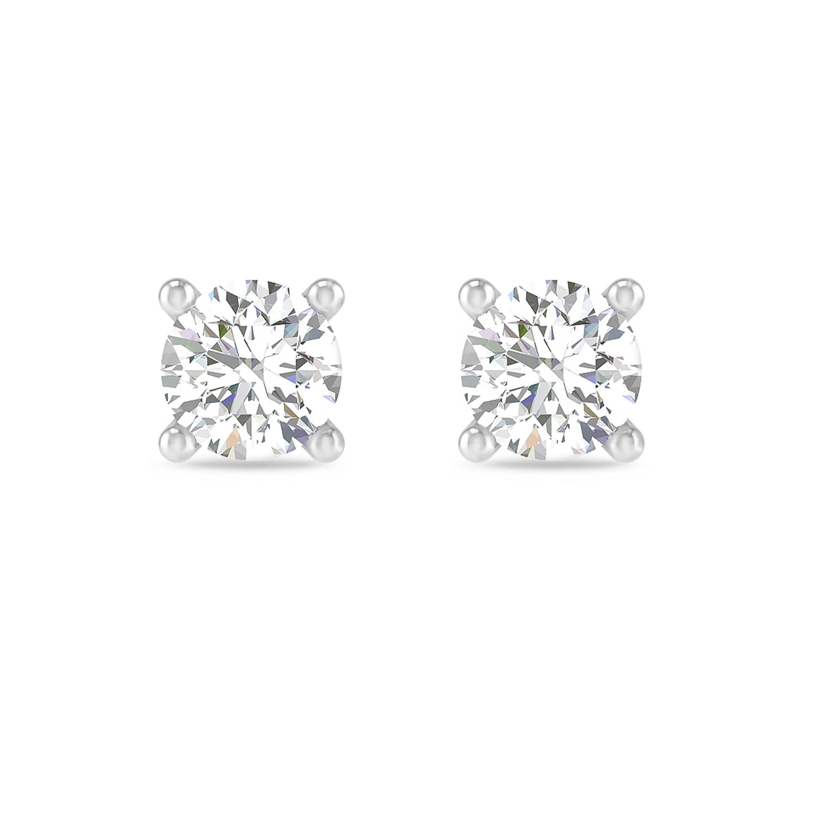 14kt White Gold Lab Grown Diamond Solitaire Stud Earrings D360854