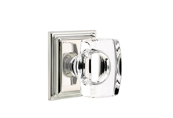 Polished Nickel Crystal Privacy Knob Set H164682