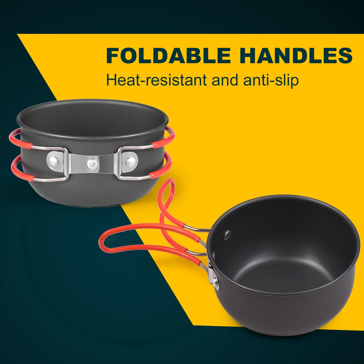 Outdoor Cooking Utensils Set with Camping Stove Lightweight Aluminum Pot and Stainless Steel Cutlery Y27016