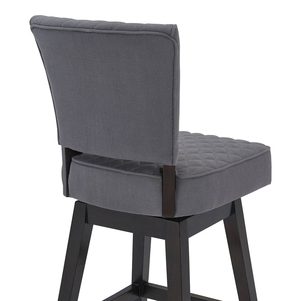 Espresso Finish Wood Swivel Tufted Barstool P433226