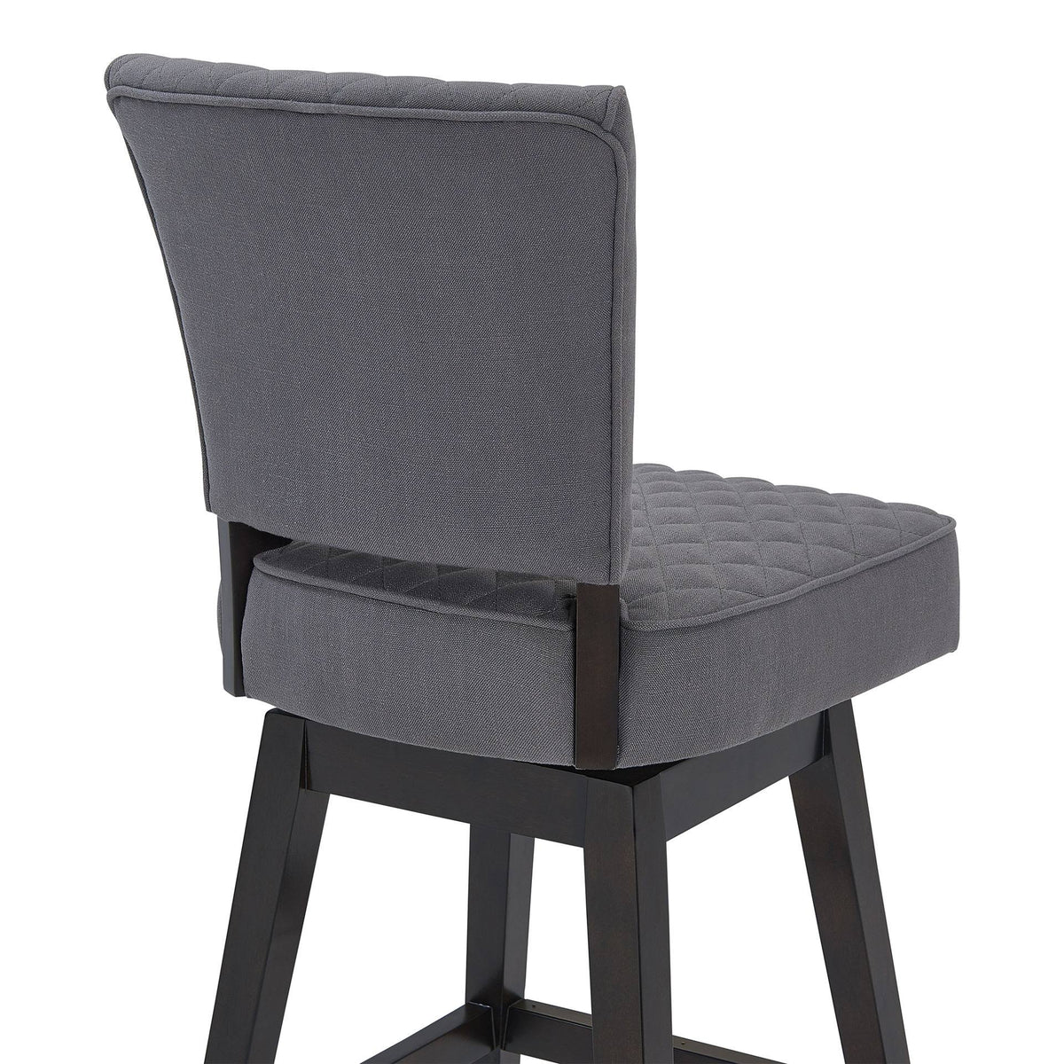 Espresso Finish Wood Swivel Tufted Barstool P433226