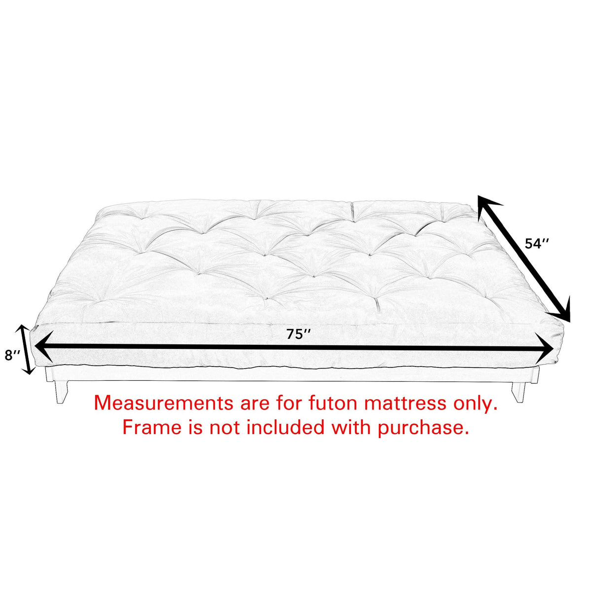 Khaki Suede Gel Memory Foam Futon Mattress Y936