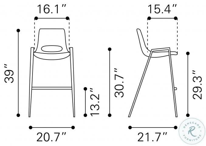 Beige Bar Chair, Set of 2 P29439