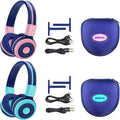 2 Pack Bluetooth Headphone with 75dB,85dB,94dB Volume Limited, On-Ear Headset with EVA Case (Mint+Grey) I38063