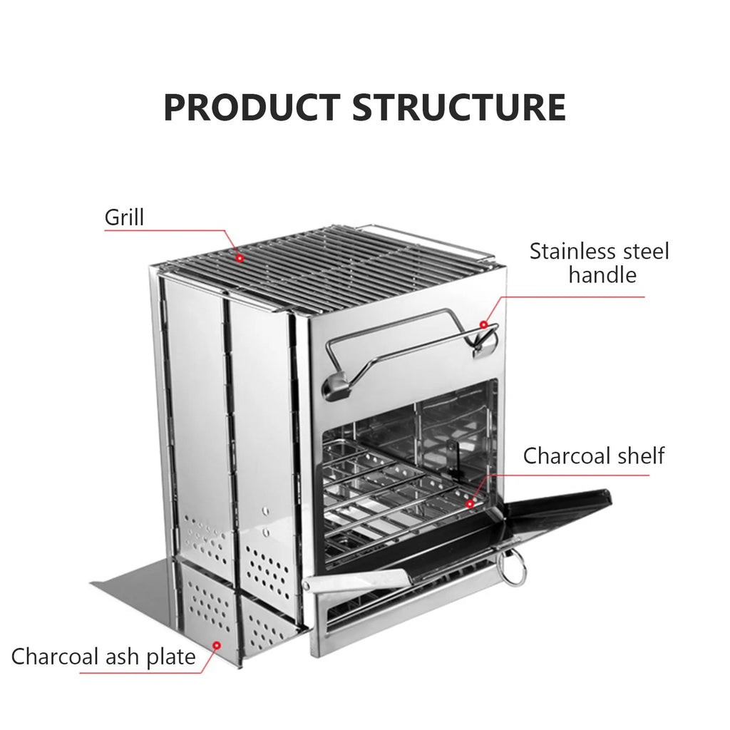 Stainless Steel Foldable Charcoal Grill L1916