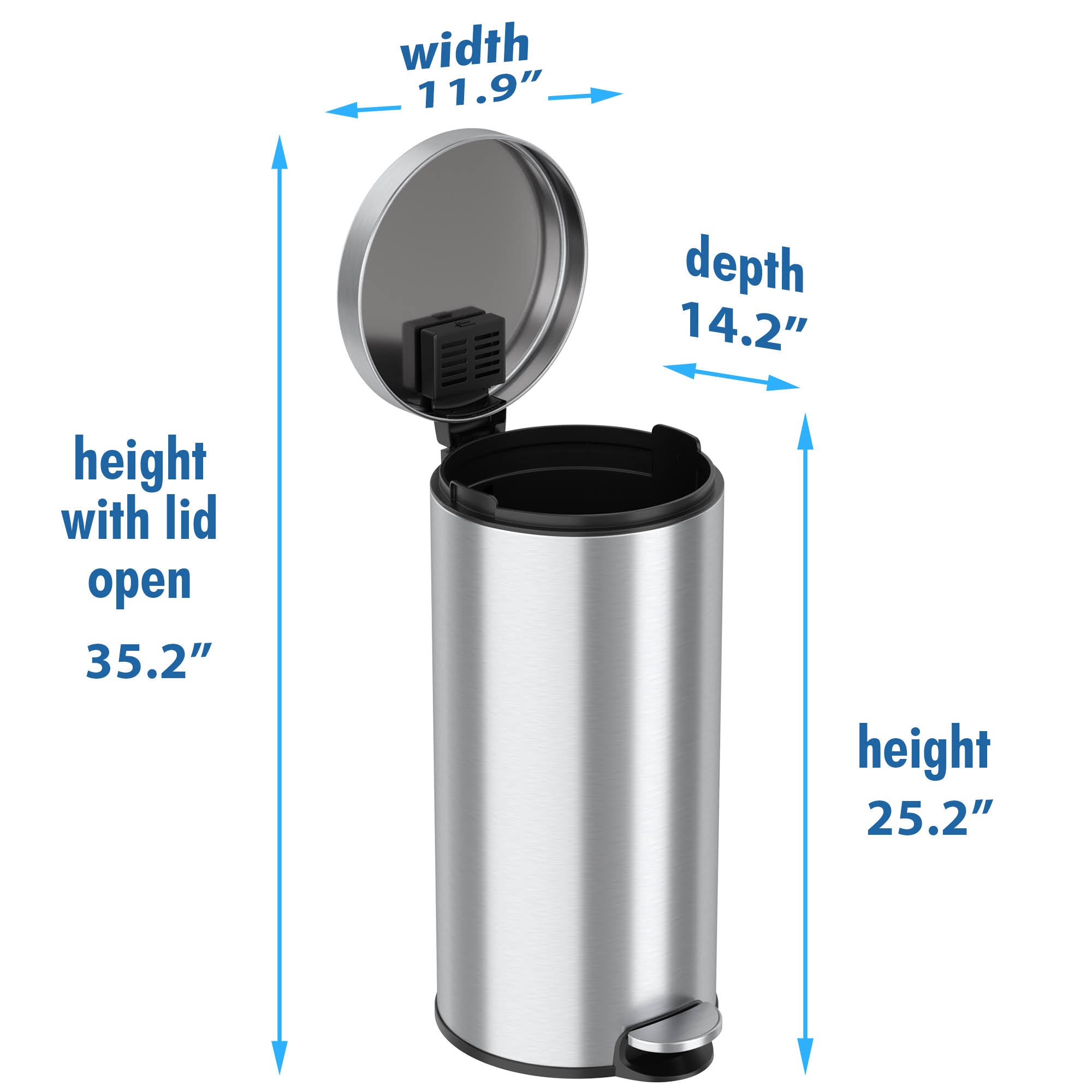 8 Gallon Step Trash Can J909