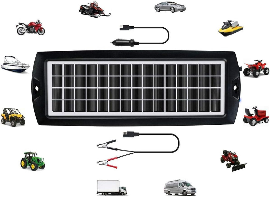 5W 12V Solar Car Battery Trickle Charger Maintainer T220